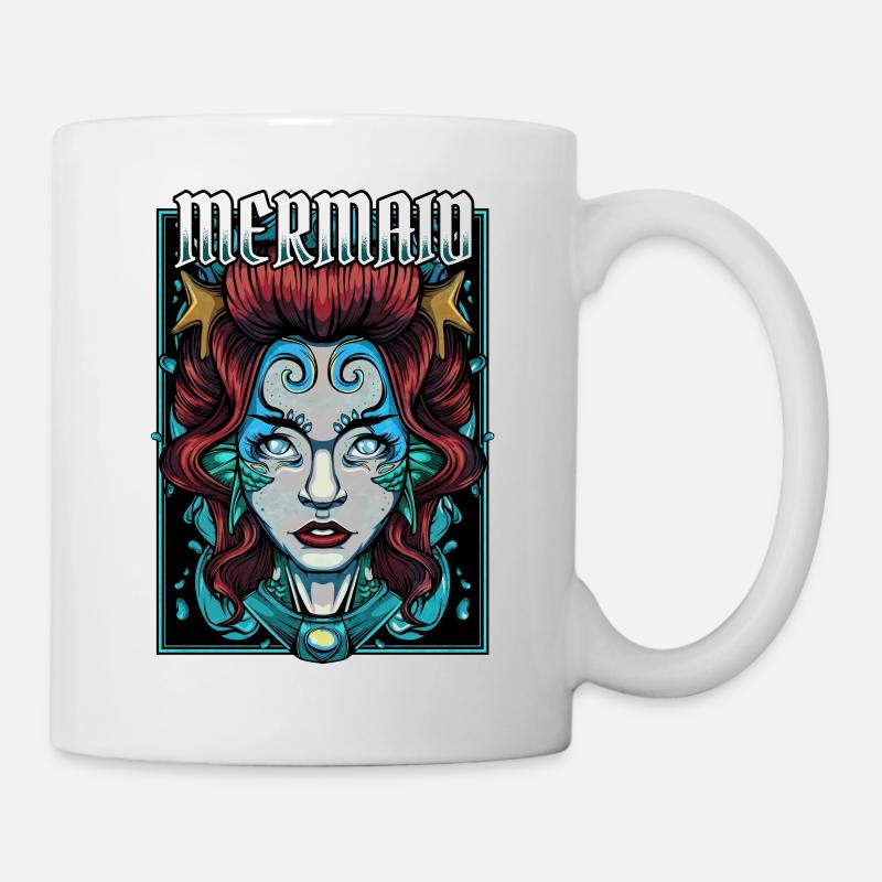 Sirène sirène cadeau de sirène créature mythique - Mug blanc - blanc