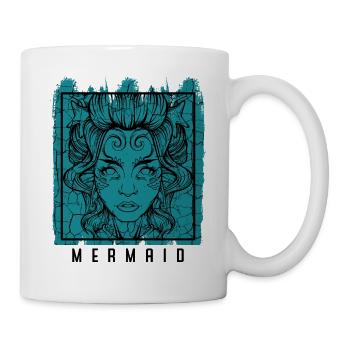 Meerjungfrau Nixen Mermaiding Fabelwesen Geschenk - Tasse - Weiß - Rechts