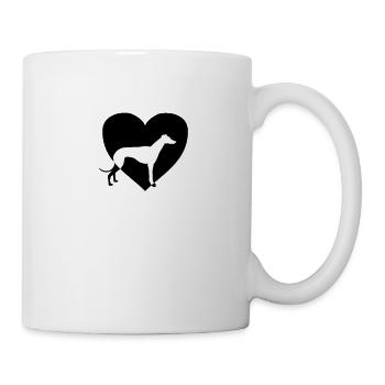 Lévrier dans le coeur - Mug blanc - blanc - Droite