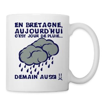 bretagne jour pluie nuage demain aussi 1 - Mug blanc - blanc - Droite
