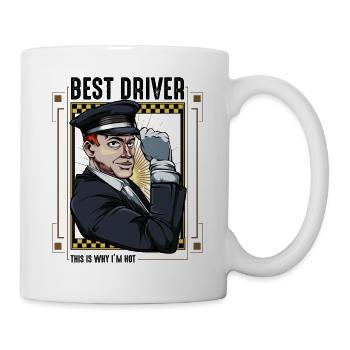 Chauffeur de taxi Chauffeur Taxi Taxe Idée cadeau - Mug blanc - blanc - Droite