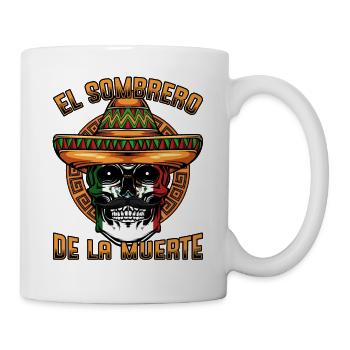 Mexikanisch Totenkopf Mexiko Sombrero Geschenkidee - Tasse - Weiß - Rechts