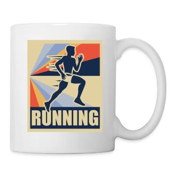 Running Retro Running Runner Sport Cadeau - Mug blanc - blanc - Droite