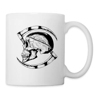 Grim reaper skull with blades - Mug - white - Right
