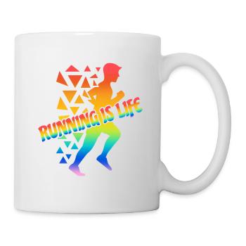 Marathon Geschenk Laufen Rennen - Tasse - Weiß - Rechts