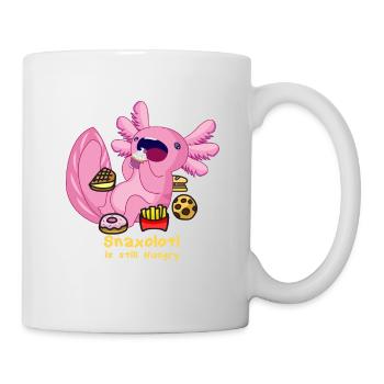 Verfressenes Snaxolotl - Axolotl Schwanzlurch - Tasse - Weiß - Rechts