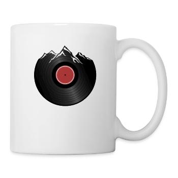 Vinyl Schallplatte Berge Kulisse Dj Geschenk - Tasse - Weiß - Rechts