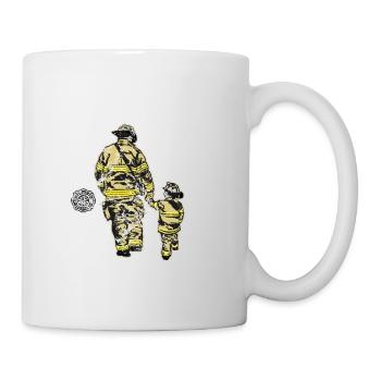 Feuerwehrmann Feuerwehr Vater Vatertag Geschenk - Tasse - Weiß - Rechts