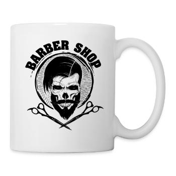 Barber Shop Totenkopf mit Scheren - Tasse - Weiß - Rechts