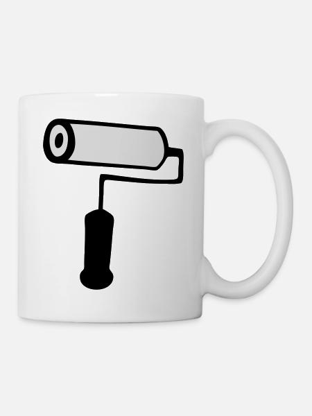 rouleau de peinture - Mug blanc - blanc