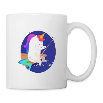 Licorne en pêchant - Mug blanc - blanc - Droite
