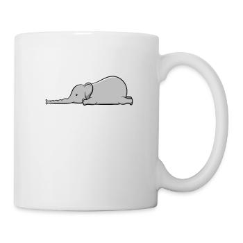 Éléphant fatigué | Cadeau mignon mignon - Mug blanc - blanc - Droite