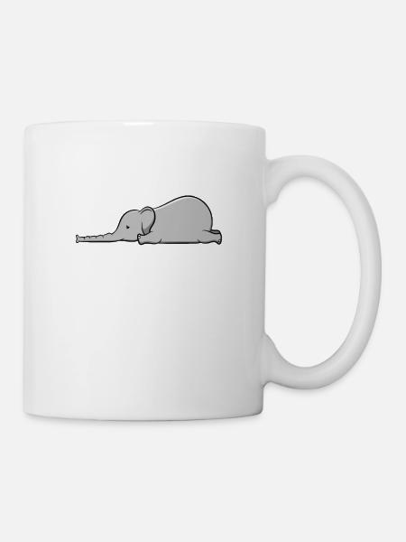 Müder Elefant | Geschenk süß süß - Tasse - Weiß