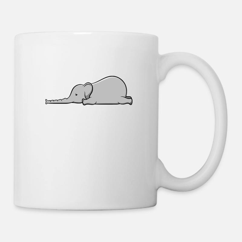 Müder Elefant | Geschenk süß süß - Tasse - Weiß