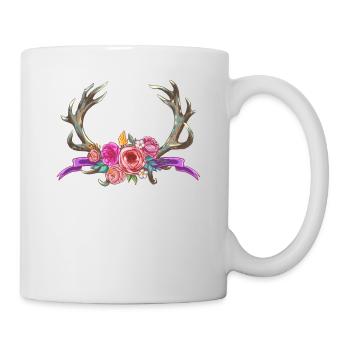 Bouquet de bois de fleurs cadeau Cerf bouquet Bavière - Mug blanc - blanc - Droite