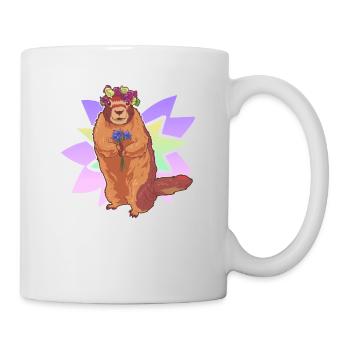 Guirlande De Gentiane Fleurs Couronne Alm Alpes Cadeau - Mug blanc - blanc - Droite