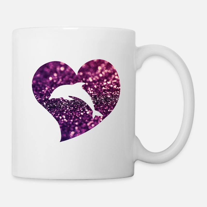 Coeur de dauphin - Mug blanc - blanc