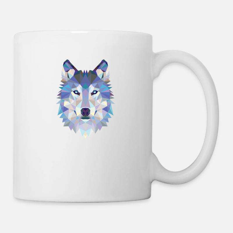WOLFHEAD MOSAIC ART DESIGN WOLF - Mug - white