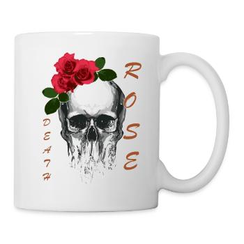 T-shirt crâne Death Rose Tête de mort Death Rose - Mug blanc - blanc - Droite