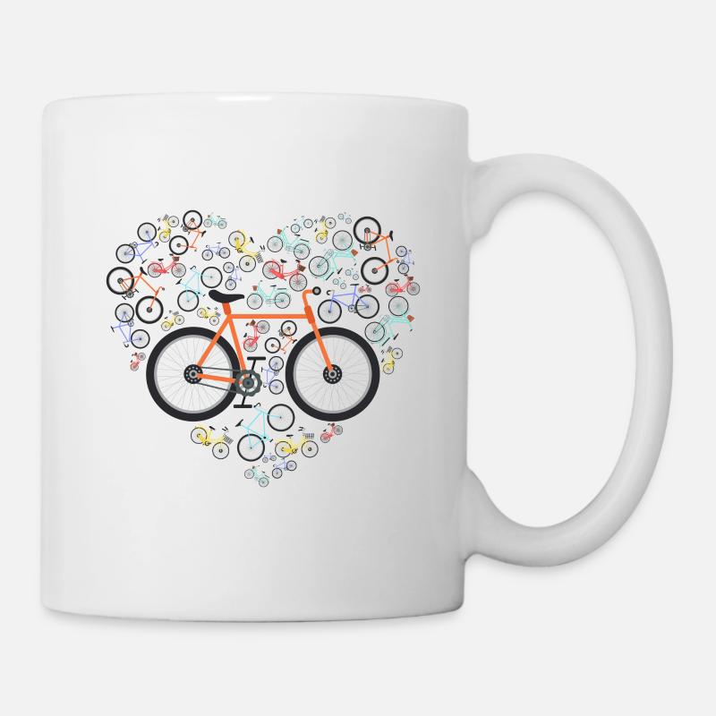 Cycliste coeur cycliste - Mug blanc - blanc