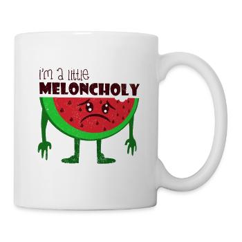 Melon mélancolique jeu de mots cadeau fruité - Mug blanc - blanc - Droite