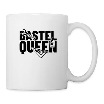 Bastelqueen Shirt - Für Frauen die gerne Basteln - Tasse - Weiß - Rechts