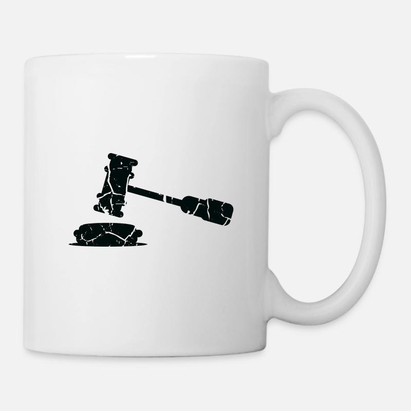 Richterhammer Richter Gericht Verhandlung Geschenk - Tasse - Weiß