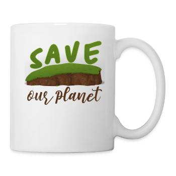 Save our planet gift shirt - Mug - white - Right