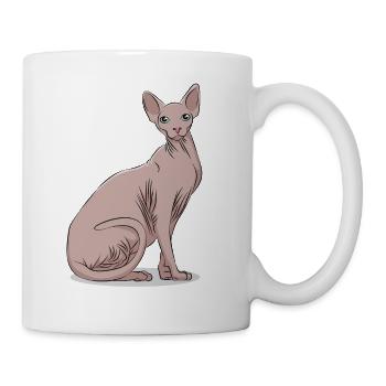 Sphynx Sphinx Katze Kätzchen Haustier Geschenk - Tasse - Weiß - Rechts