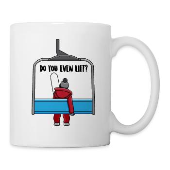 Skiing skier skiing snowboard lift gift - Mug - white - Right