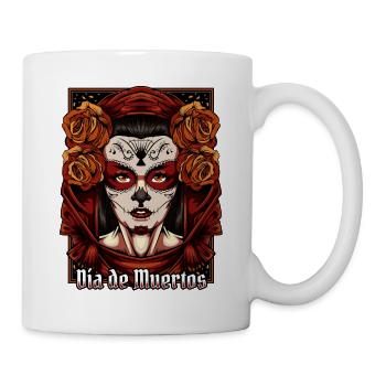 La Catrina | Tag der Toten Festtag Mexiko Geschenk - Tasse - Weiß - Rechts