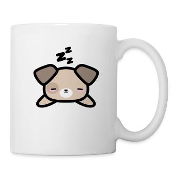 Cadeau de dessin de style mignon Kawaii Design Sleeping Dog - Mug blanc - blanc - Droite