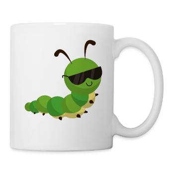 Caterpillar Raupen Design Insekt Geschenk Kinder - Tasse - Weiß - Rechts