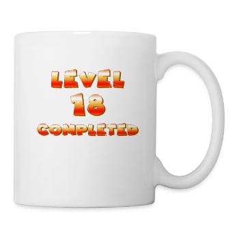 Gamer Geburtstag LEVEL 18 als Zocker Geschenk - Tasse - Weiß - Rechts