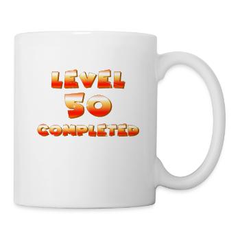 Level 50 - Comic Gamer Nerd Gift Birthday - Mug - white - Right