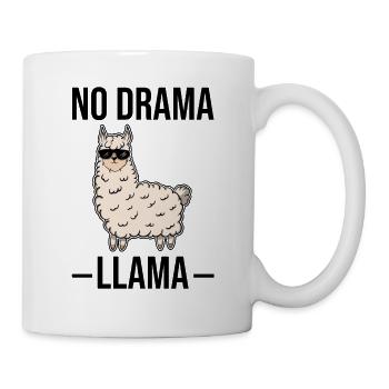Lama No Drama Lustig Geek Süß Geschenk Brille - Tasse - Weiß - Rechts