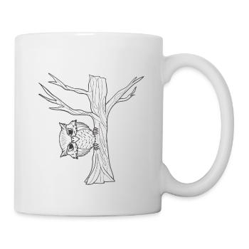 Eule Uhu Be Different Eulen Geschenk - Tasse - Weiß - Rechts