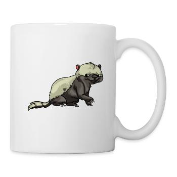 Honigdachs Dachs Marder Lustig Süßer Geschenk - Tasse - Weiß - Rechts