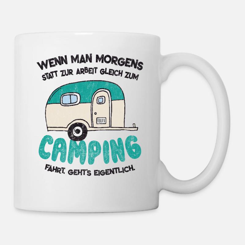Funny camping holiday travel caravan gift - Mug - white