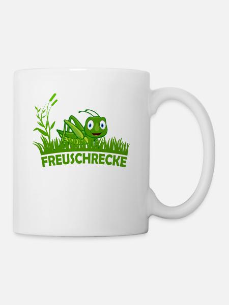 Freuschrecke Grille Grashüpfer jubel freu süß - Tasse - Weiß