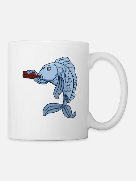 Drunk Fish - Tasse - Weiß
