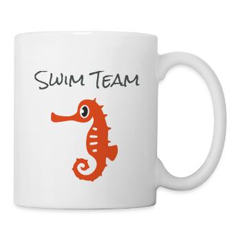 T-shirt drôle d'hippocampe pour cours de natation pour enfants - Mug blanc - blanc - Droite