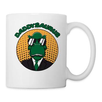 Dinosaurier Dino T-Rex Papa Vater Papi Geschenk - Tasse - Weiß - Rechts