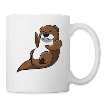 Otter Wassermarder Fischotter Zwergotter Geschenk - Tasse - Weiß - Rechts