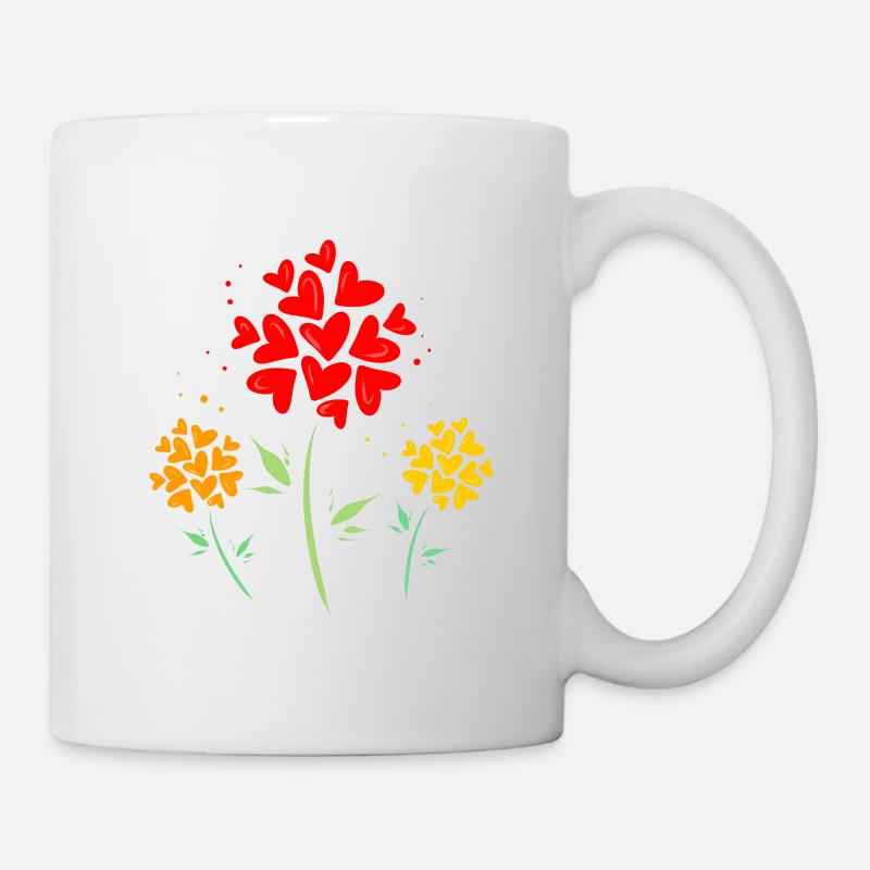 Heart Flowers - Mug - white