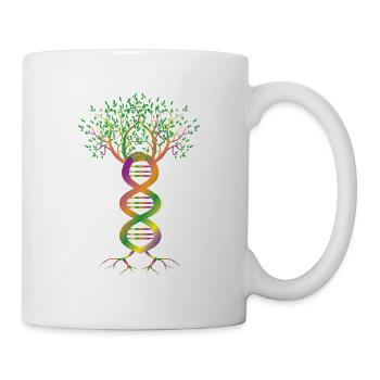DNA Baum Pflanze Abstrakt Farbig Genetik Geschenk - Tasse - Weiß - Rechts