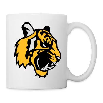 Tigergesicht Cartoon-Maskottchen 28 - Tasse - Weiß - Rechts