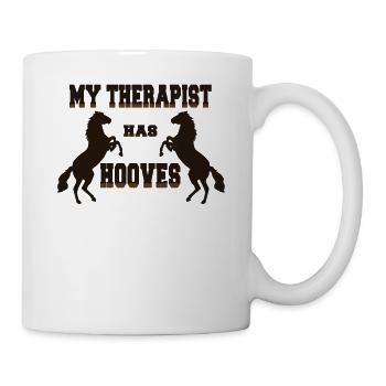 Chevaux Mon thérapeute a des sabots Chemise cadeau cheval - Mug blanc - blanc - Droite