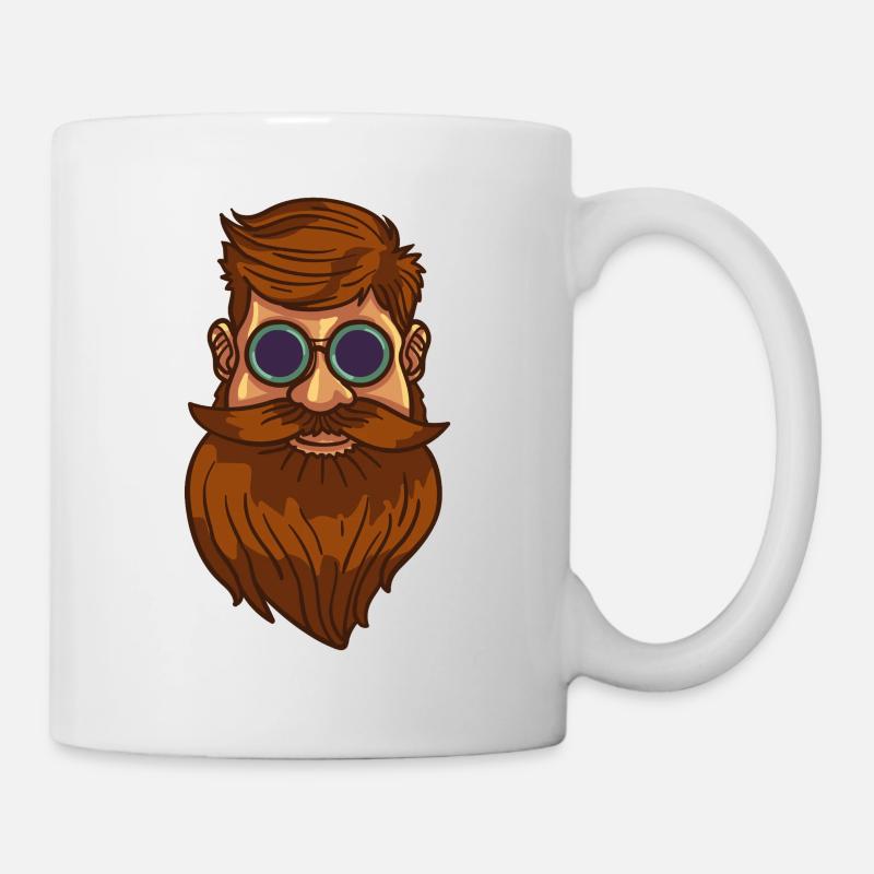 Bart Bärtig Bartträger Hipster Vollbart Geschenk - Tasse - Weiß