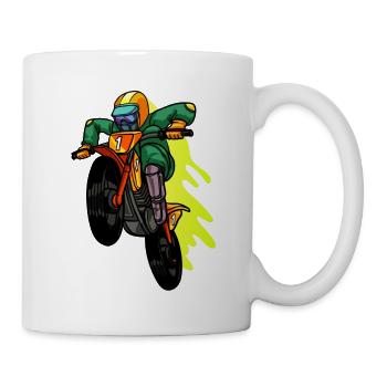 Motocross pilote Moto Usa Amérique cadeau - Mug blanc - blanc - Droite